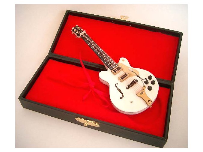 dárek pro muzikanta miniatura jazzová kytara v kufříku
