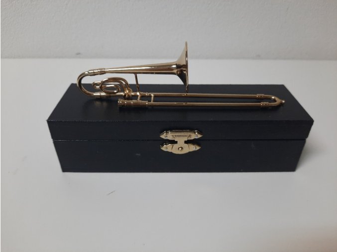MINI POZOUN-TROMBON zlatý v kufříku