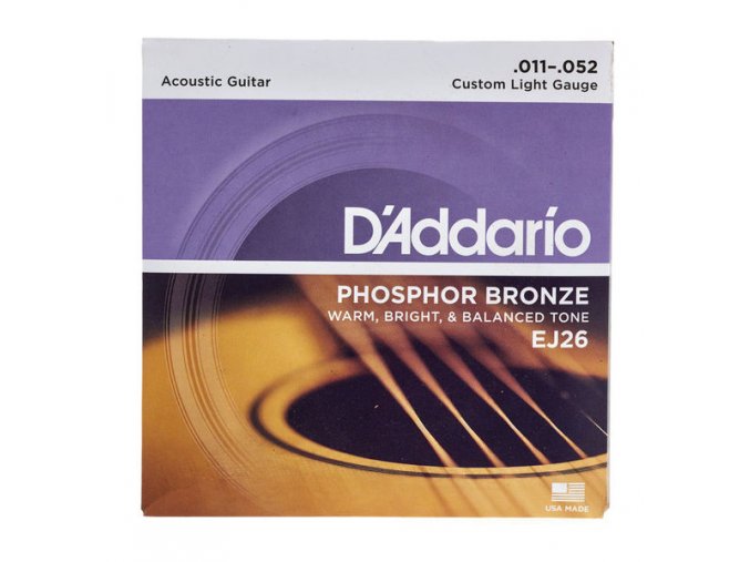 daddario ej26 struny pro akustickou kytaru phosphor bronze 011 052