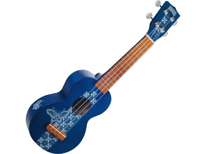 mahalo modré ukulele se vzorem a obalem