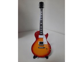 MINI elektrická kytara na stojanu Music Legends PPT-MK101 immy Page Led Zeppelin Gibson Les Paul 59 Washed Cherry VOS