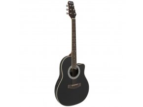 Dimavery RB-300, elektroakustická kytara typu Ovation, černá