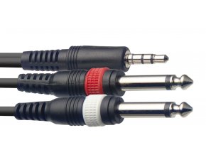 Stagg SYC3/MPS2P E, kabel mini stereo JACK/2x JACK, 3m