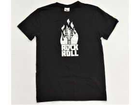 Tričko s hudebním motivem kytary a nápisem "ROCK AND ROLL"