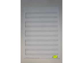 Notový papír A4 pro klavír, 5x dvě notové osnovy, dvojlist