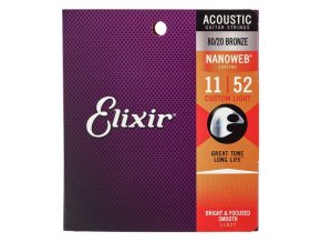 2100608 ELIXIR struny 11 acoustic nanoweb 80 20 bronze custom light 1