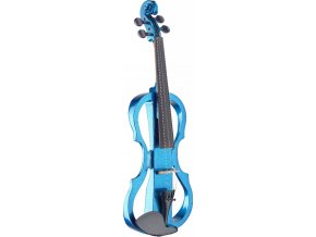 modré elktrické housle STAGG včetně smyčce obalu kalafuny sluchátek