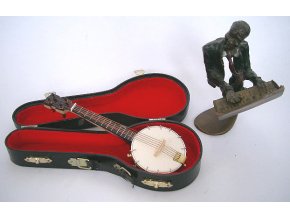 miniatura banjo v kufříku