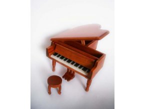 3400009 dárek pro muzikanta miniatura klavíru křídla se stoličkou