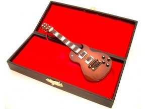 dárek pro muzikanta miniatura elektrická kytara model LP v kufříku