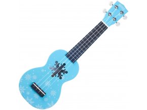 Mahalo ukulele s otvorem sněhové vločky modré