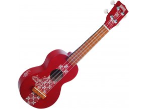 mahalo červené ukulele se vzorem a obalem
