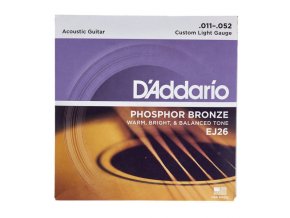 daddario ej26 struny pro akustickou kytaru phosphor bronze 011 052