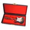 dárek pro muzikanta miniatura elektrická kytara model STRAT v kufříku černý