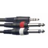 Stagg SYC3/MPS2P E, kabel mini stereo JACK/2x JACK, 3m