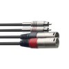 Stagg STC060CMXM, propojovací kabel 2x XLR zástrčka - 2x RCA zástrčka, 60cm