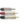 Stagg NYC3/MPS2CMR, kabel 2x RCA/mini JACK, 3m