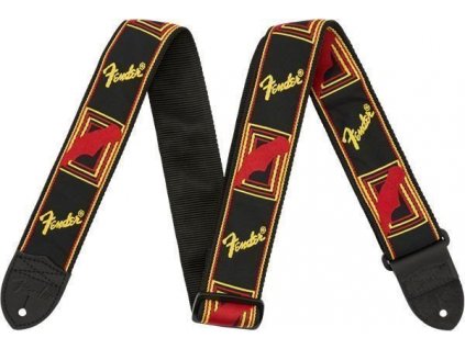 Kytarový popruh Fender 2'' Monogrammed Strap Black/Yellow/Red