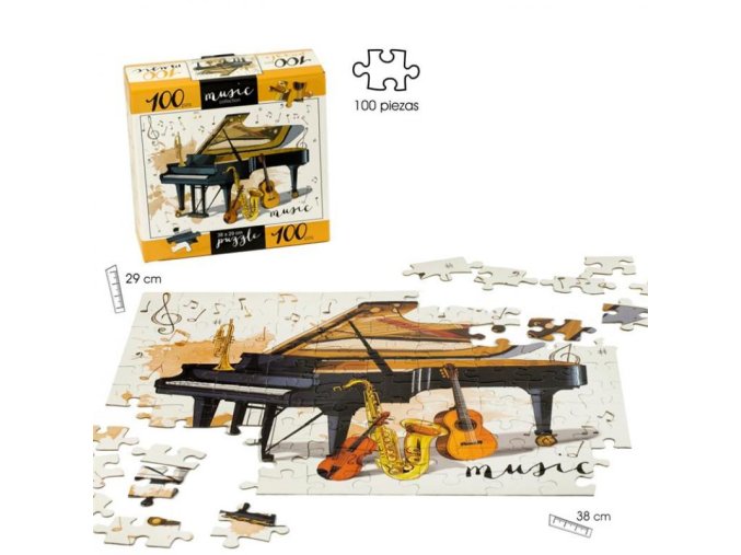 10053 puzzle klavir s hudebnimi nastroji 100 dilku