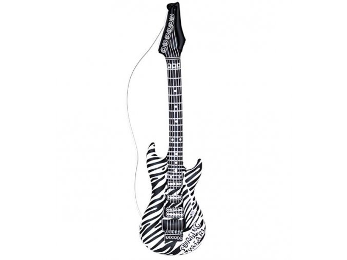 Nafukovací rockerská kytara zebra 2