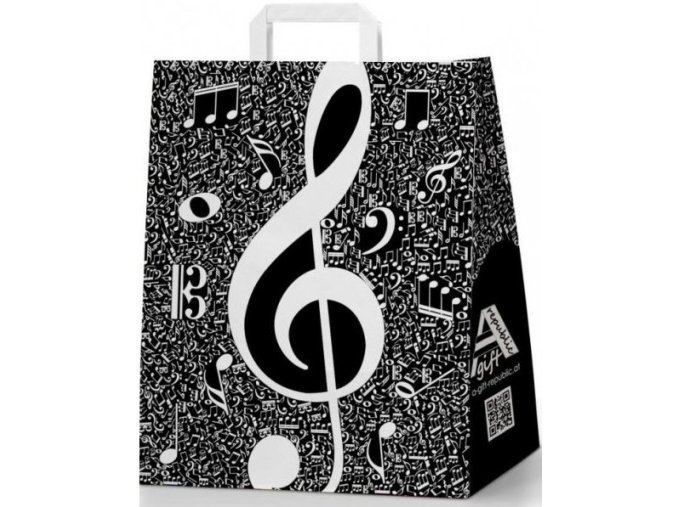 Papírová taška s houslovým klíčem