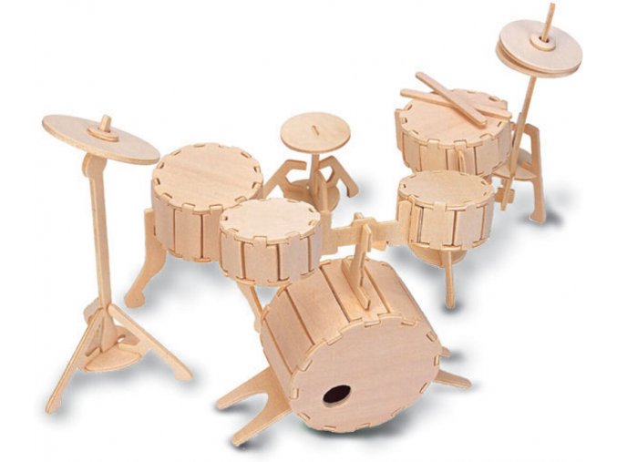 Dřevěné 3D puzzle bicí souprava 2