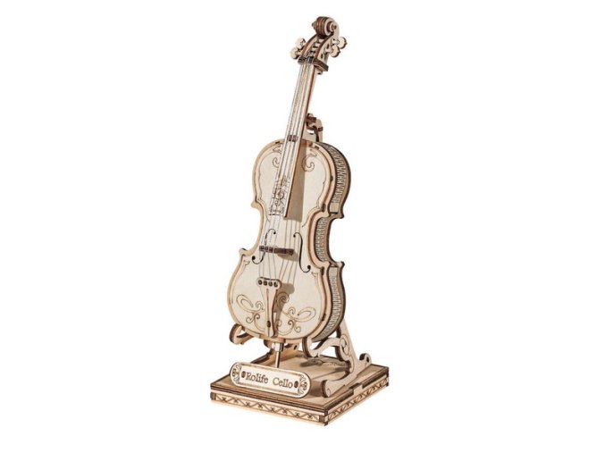 RoboTime dřevěné 3D puzzle Violoncello