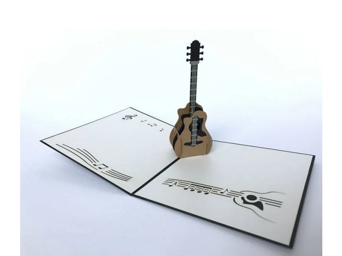 Přání do obálky 3D Kytara