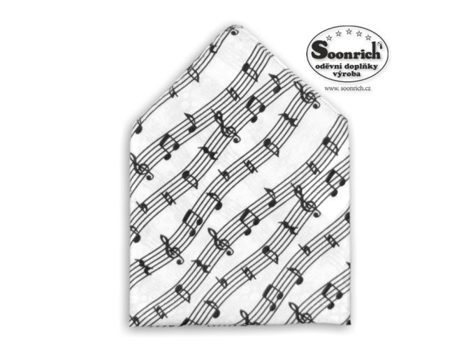 Kapesníček do saka NOTY bíločerný