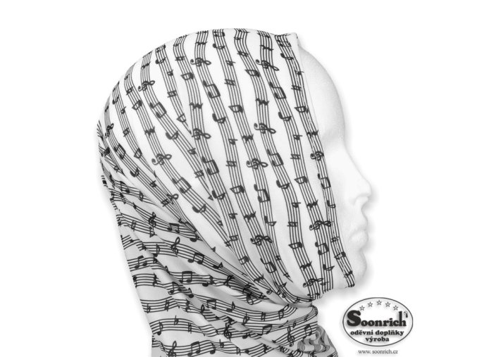 Multifunkční šátek NOTY bílý