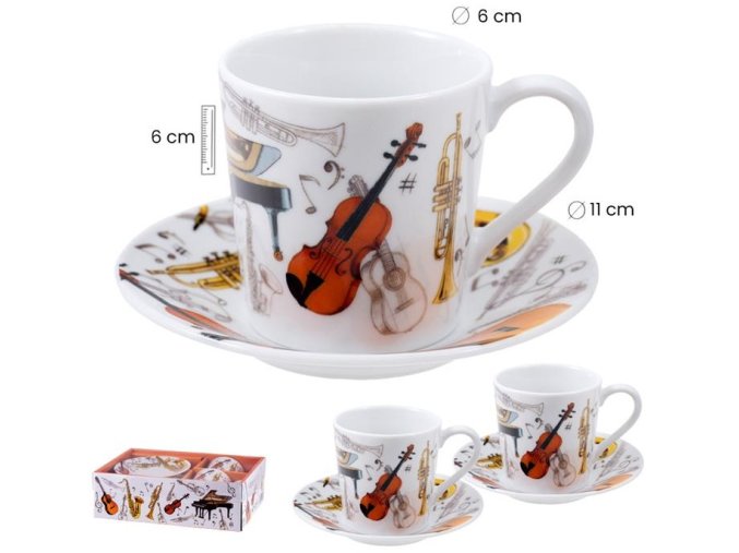 Sada dvou hrnků HUDEBNÍ NÁSTROJE