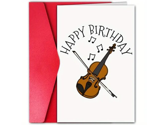 Houslový narozeninový pozdrav s notami