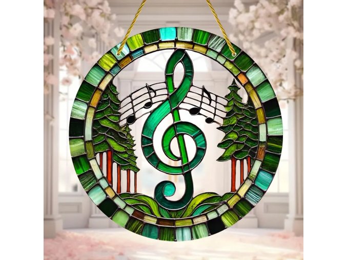 Dekorace HOUSLOVÝ KLÍČ zelený