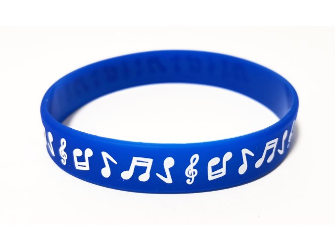 Silikonový náramek HUDEBNÍ SYMBOLY modrý