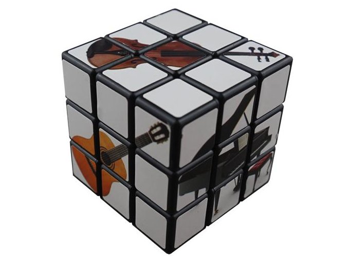 Rubikova kostka s hudebními nástroji