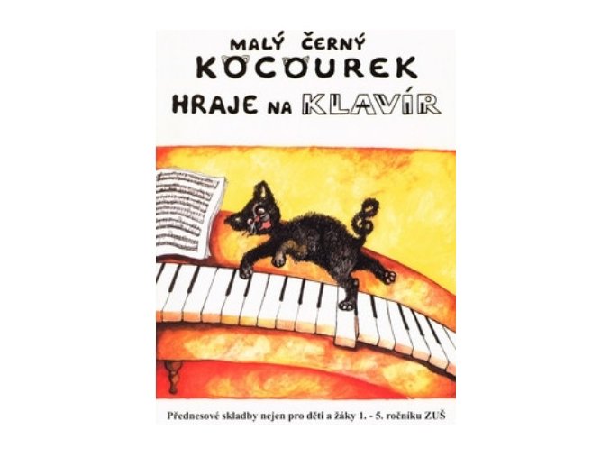 4323 maly cerny kocourek hraje na klavir