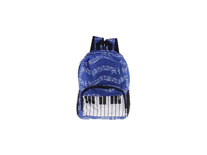 Batoh s notovými osnovami a klaviaturou - modrý