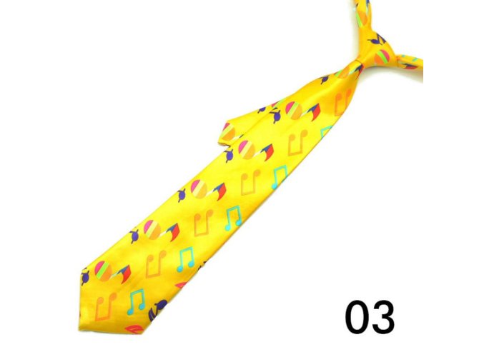 7824 kravata zluta s notami