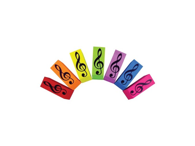 Guma s houslovým klíčem - mix tří barev