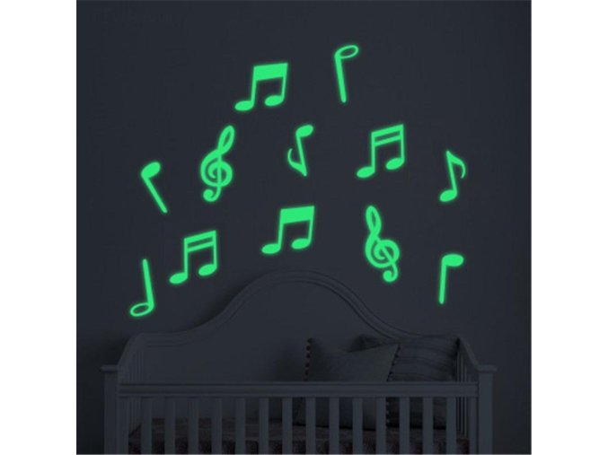 8190 fluorescentni dekorace s hudebnimi symboly