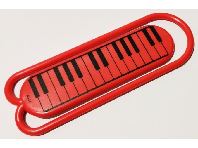8556 klip na noty klaviatura cerveny