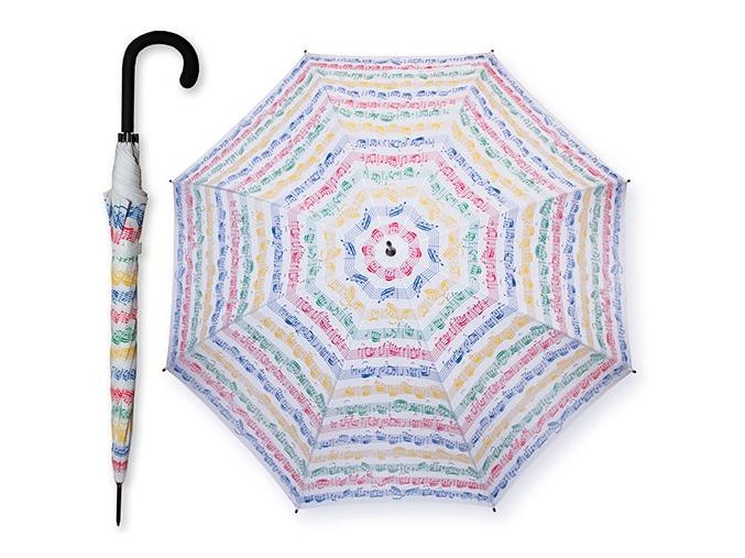 Deštník PARTITURA s barevnými notami - dlouhý
