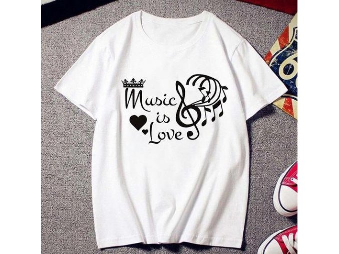 Tričko MUSIC IS LOVE, velikost S