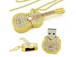 10236 usb flash disk 32 gb ozdobna kytara barva zlata