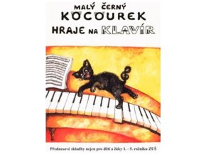 4323 maly cerny kocourek hraje na klavir