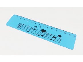 7302 pravitko s hudebnim motivem 15 cm svetle modra barva