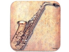 7323 podlozka pod hrnek saxofon