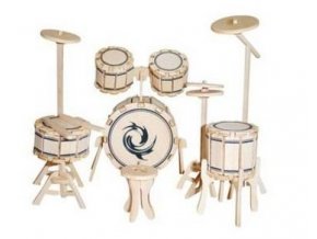 Dřevěné 3D puzzle bicí souprava