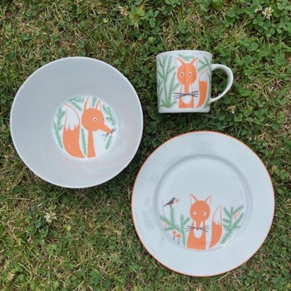 Sada porcelánu liška