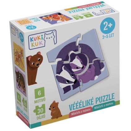 KukiKuk - Véééliké puzzle Mláďata s mámou